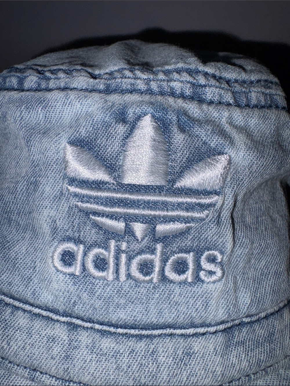 Adidas Chambray Denim Blue Wash Embroidered Logo Bucket Hat OSFM 2021 style - Picture 11 of 14